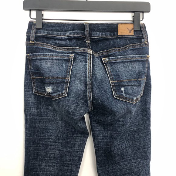 American Eagle Jegging Super Stretch Distressed Skinny Jeans, Women's 00, Blue - Picture 5 of 11